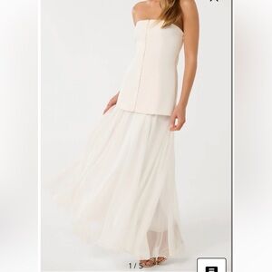 Ever New Strapless White Mixed media strapless Dress